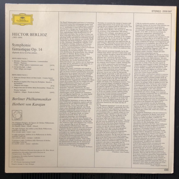 Berlioz Symphonie Fantastique Perf. By Berliner Philharmoniker Vinyl Lp - Picture 3 of 8